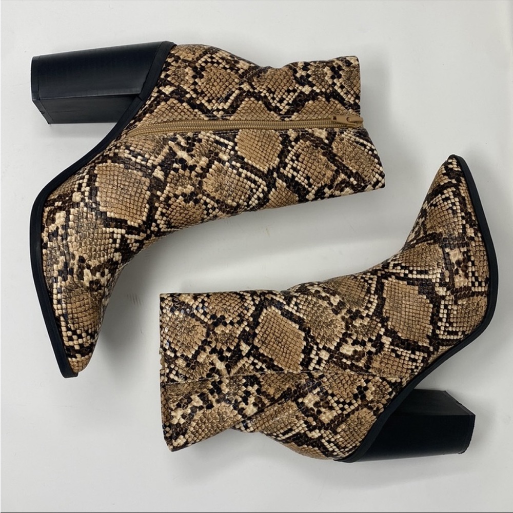 Essex Tan Snake Mid-Calf Booties